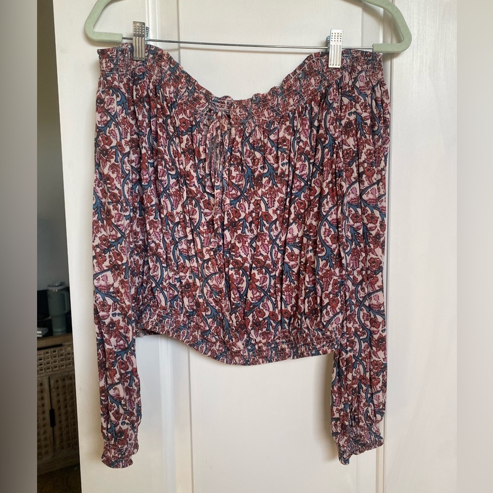 Free People Off the Shoulder Long Sleeve Blouse